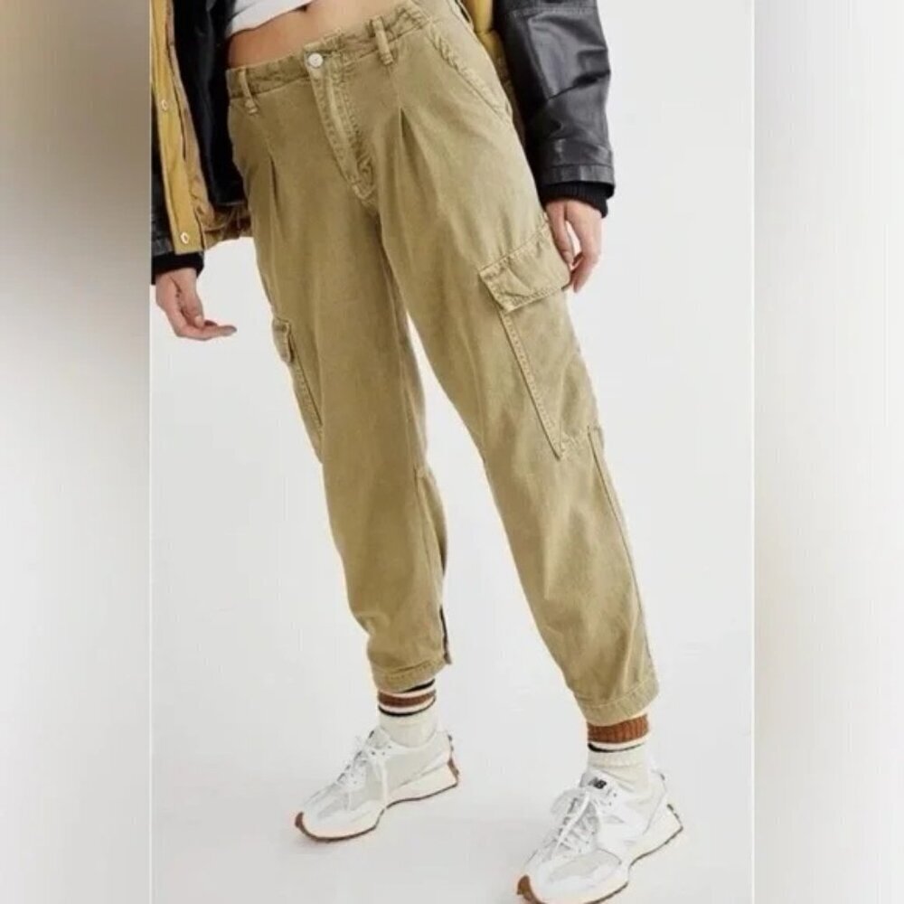 Free People First Light Utility Cargo Pants Boho Bohemian In Boa Green 4